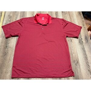 Links Edition Polo Mens XXL Red Adult Striped Golf Shirt Short Sleeve Excellent